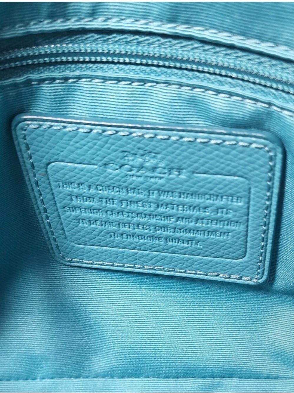 Vintage Coach Teal Dome Satchel with Gold Hardware - Picture 2 of 2